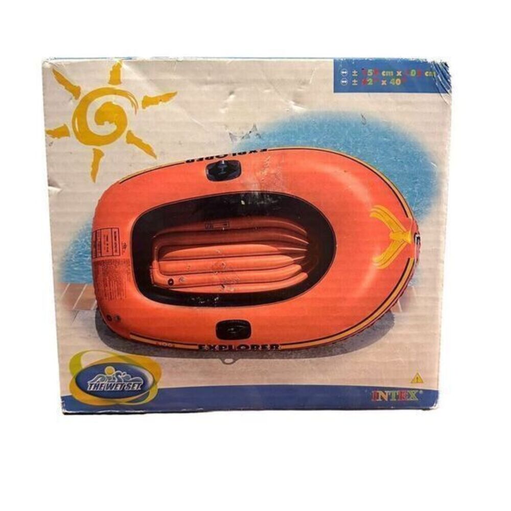 The Wet Set Intex EXPLORER 100 Inflatable Boat Raft 01” 62 × 40 NEW SEALED 58329